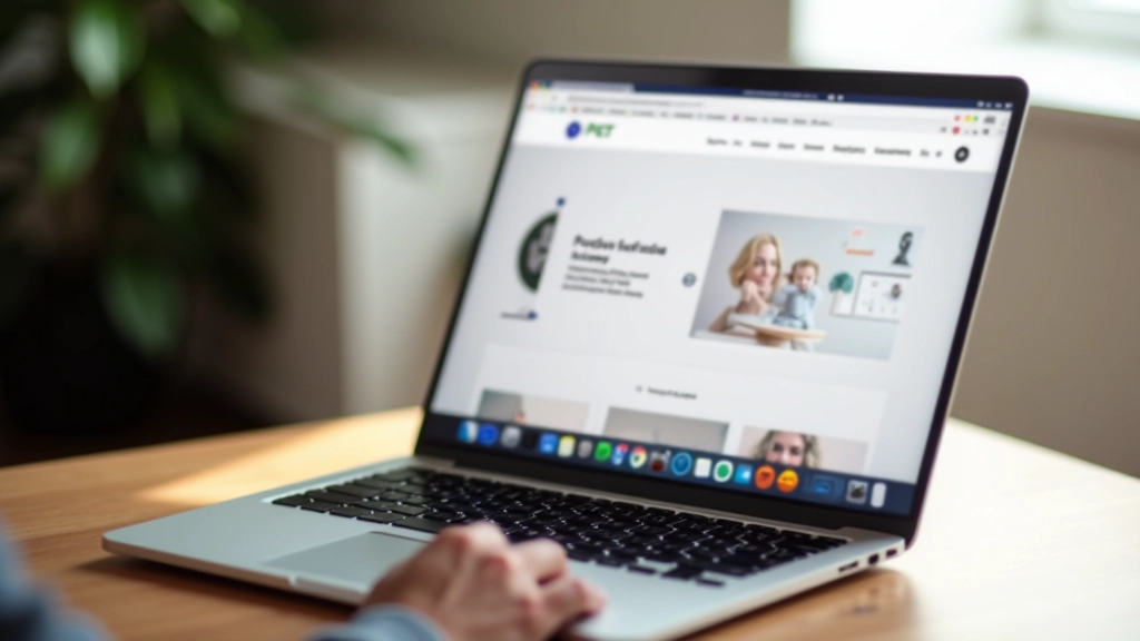 Laptop mostrando um Portfólio Prorfissional em um domínio .pt, design limpo e moderno